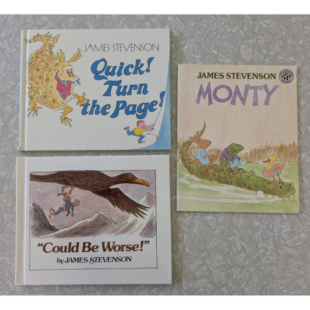 James Stevenson Book Lot Could Be Worse, Monty, Quick Turn the Page Kids Stories
